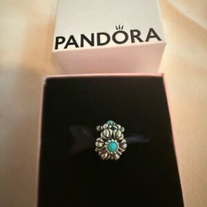 Pandora Birthday Blooms-December Charm Turquoise